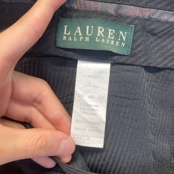 Lauren Ralph Lauren, Dress Pants Mens Size 40X32,Pleated,100% Wool,Blue - Picture 3 of 8
